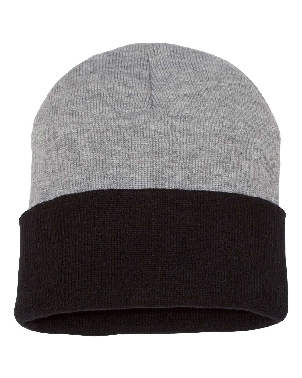 Sportsman 12" Color Blocked Cuffed Beanie - SP12T Heather- Black