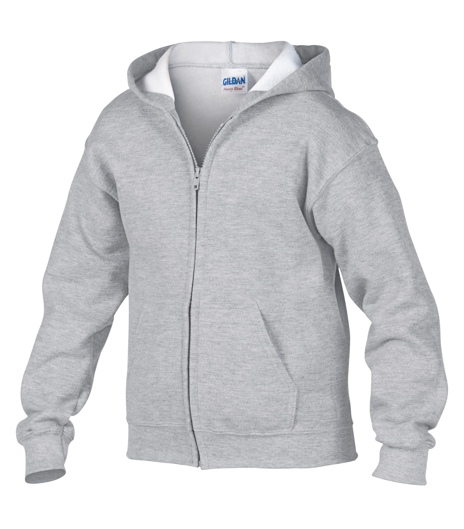 Gildanᴹᴰ GILDANᴹᴰ CHANDAIL À CAPUCHON  À GLISSIÈRE HEAVY BLENDᴹᶜ POUR JEUNES - 186B Sport Grey