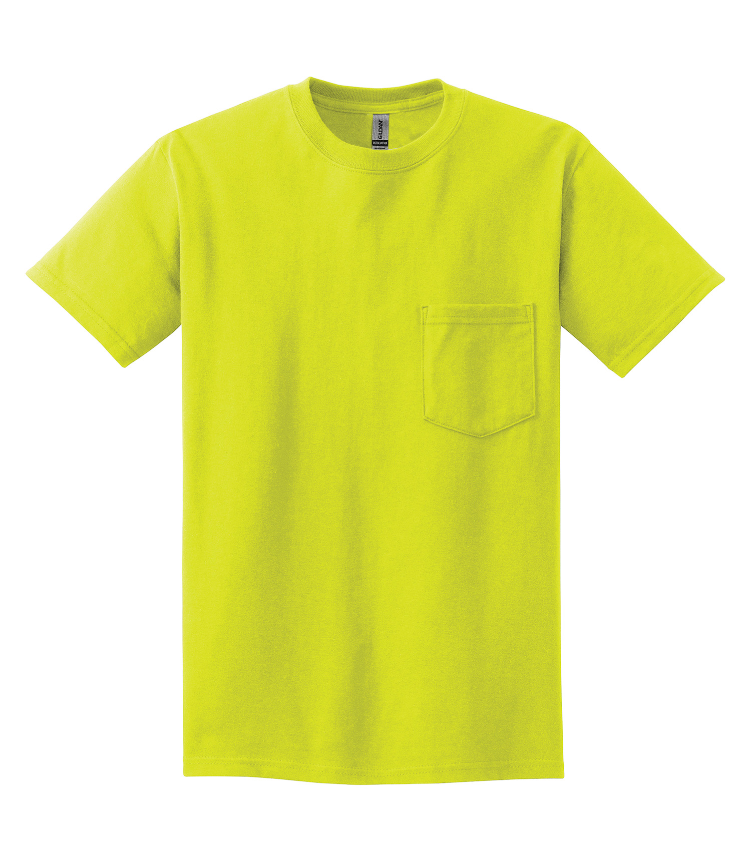 Gildanᴹᴰ GILDANᴹᴰ T-SHIRT À POCHE ULTRA COTTONᴹᴰ - 2300 Safety Green**^