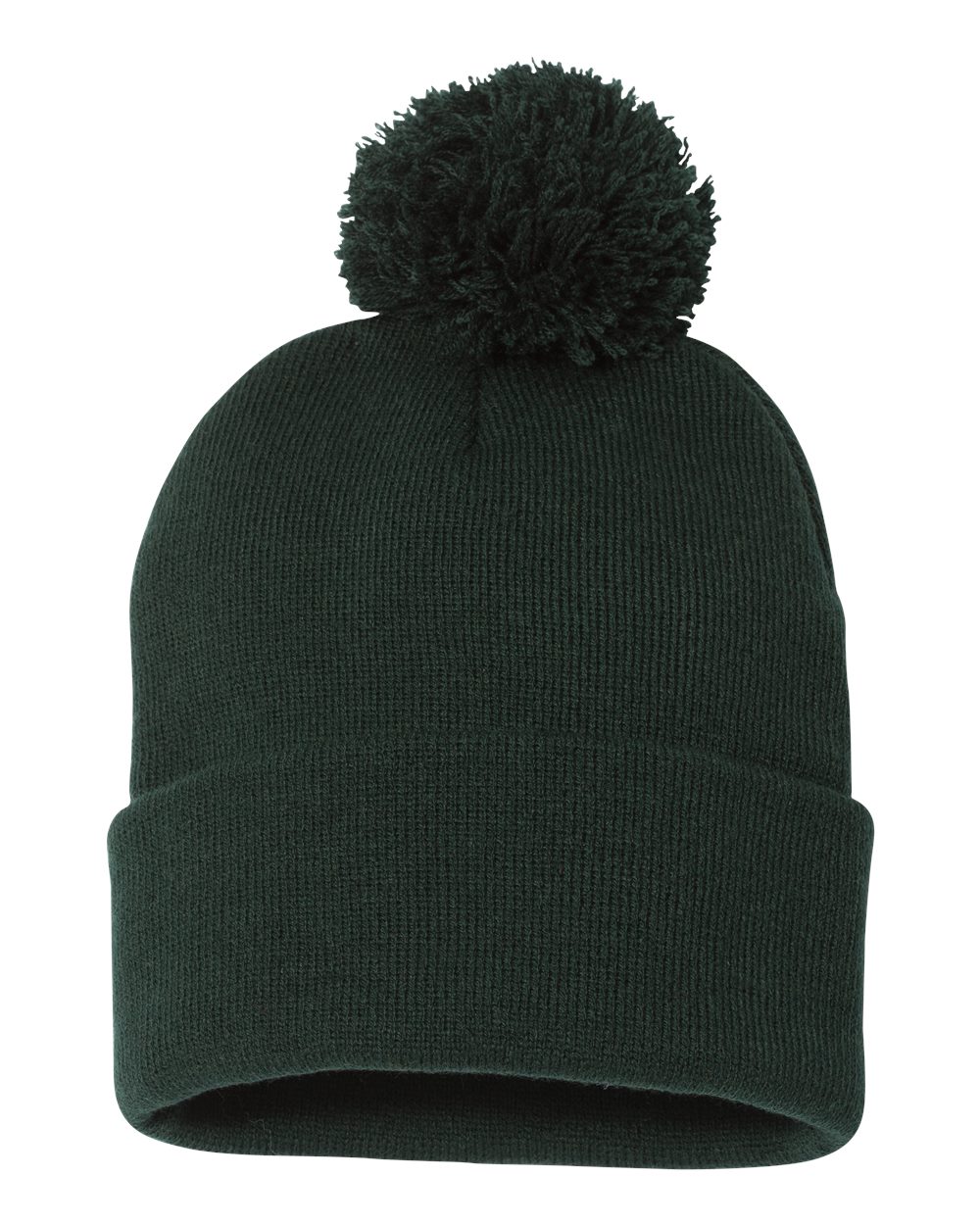 Sportsman 12" Pom-Pom Cuffed Beanie - SP15 Forest