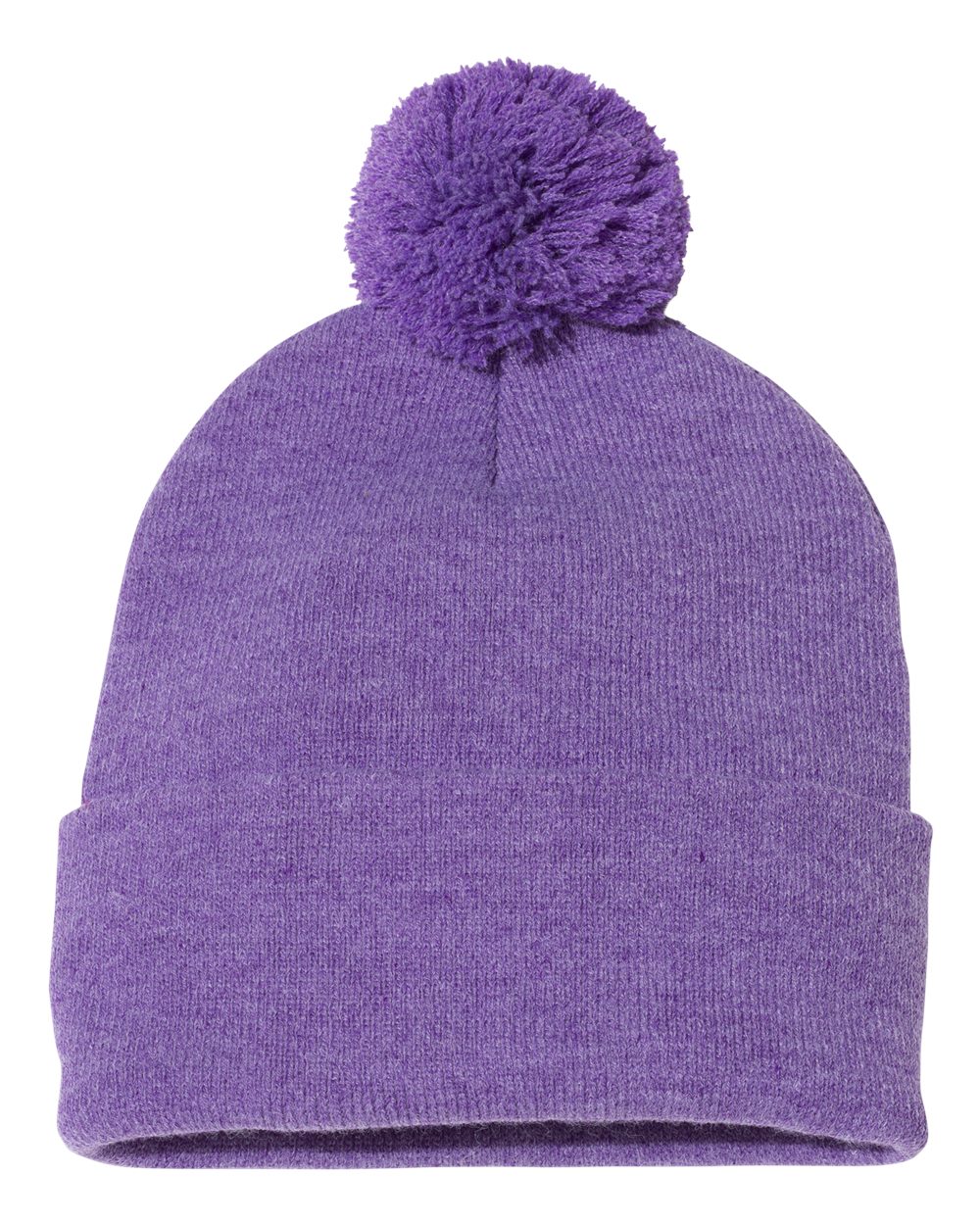 Sportsman 12" Pom-Pom Cuffed Beanie - SP15 Heather Purple