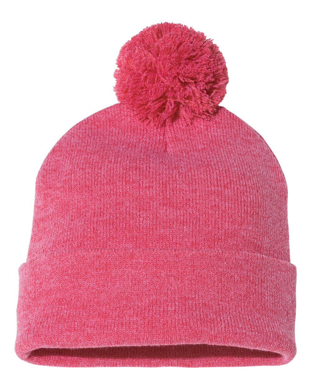 Sportsman 12" Pom-Pom Cuffed Beanie - SP15 Heather Red