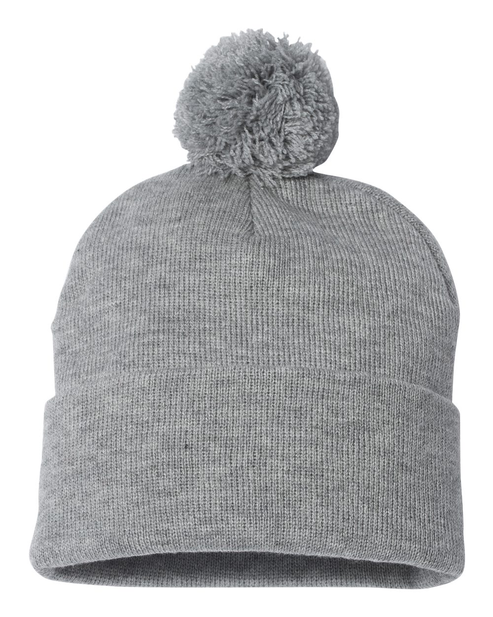 Sportsman 12" Pom-Pom Cuffed Beanie - SP15 Light Heather Grey