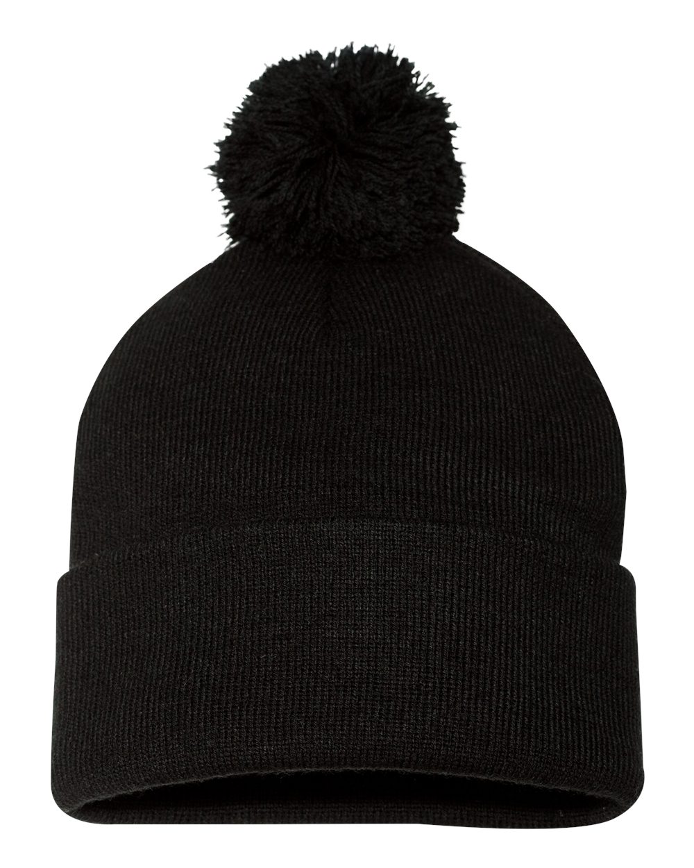 Sportsman 12" Pom-Pom Cuffed Beanie - SP15 Black