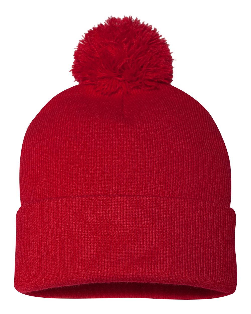 Sportsman 12" Pom-Pom Cuffed Beanie - SP15 Red