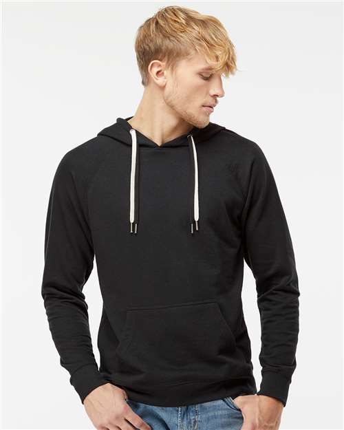 Independent Trading Co. Unisex Icon Lightweight Loopback Terry Hooded Sweatshirt - SS1000 Black