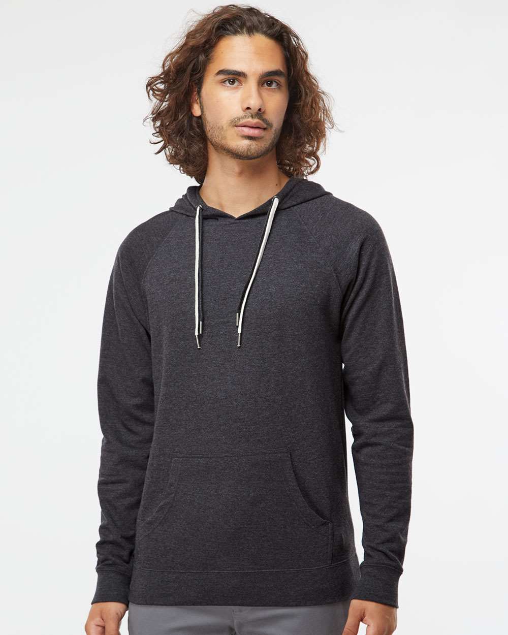 Independent Trading Co. Unisex Icon Lightweight Loopback Terry Hooded Sweatshirt - SS1000 Charcoal Heather