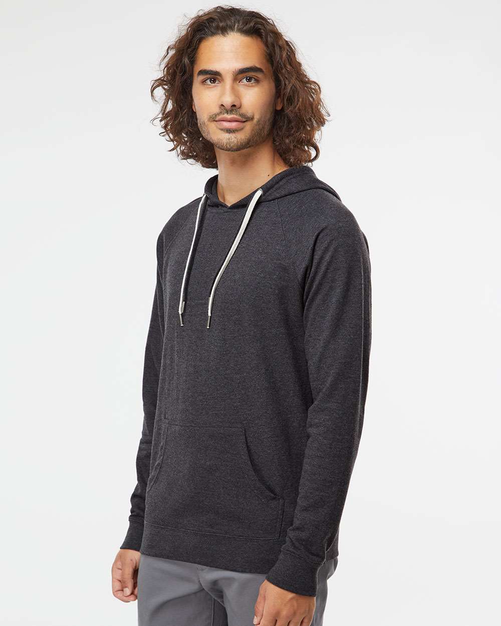 Independent Trading Co. Unisex Icon Lightweight Loopback Terry Hooded Sweatshirt - SS1000 Charcoal Heather