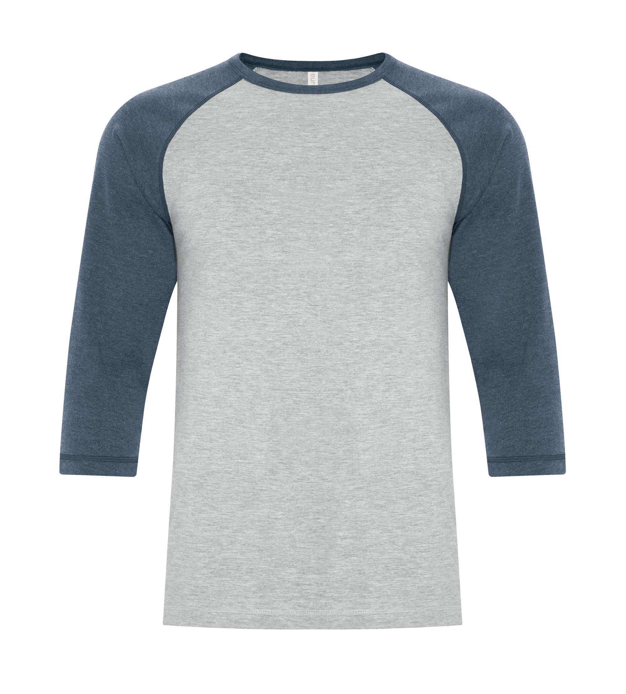 ATCᴹᶜ EuroSpunᴹᴰ ATC™ EUROSPUN® RING SPUN BASEBALL TEE. ATC0822 Athletic Grey*-Navy Heather**