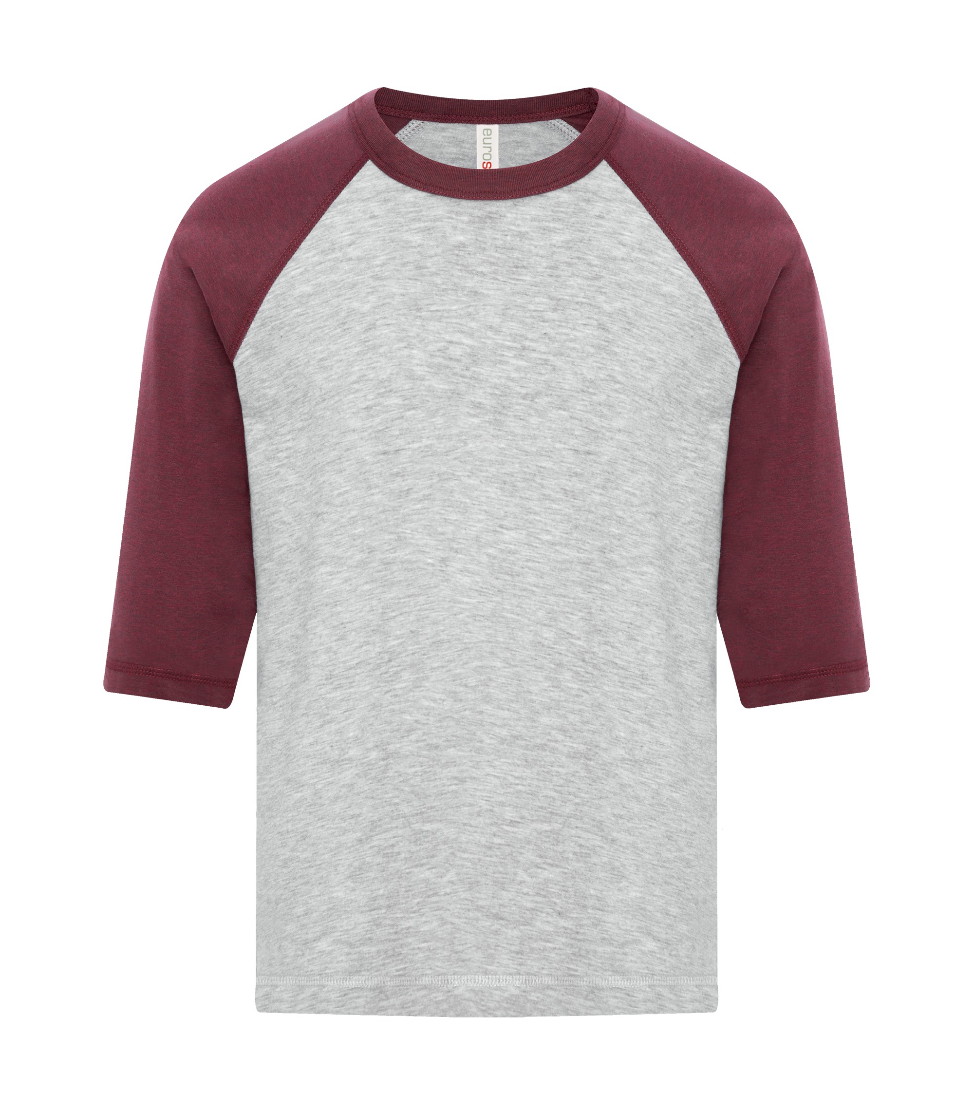 ATCᴹᶜ EuroSpunᴹᴰ ATC™ EUROSPUN® RING SPUN BASEBALL YOUTH TEE. ATC0822Y Athletic Grey*-Cardinal Heather**