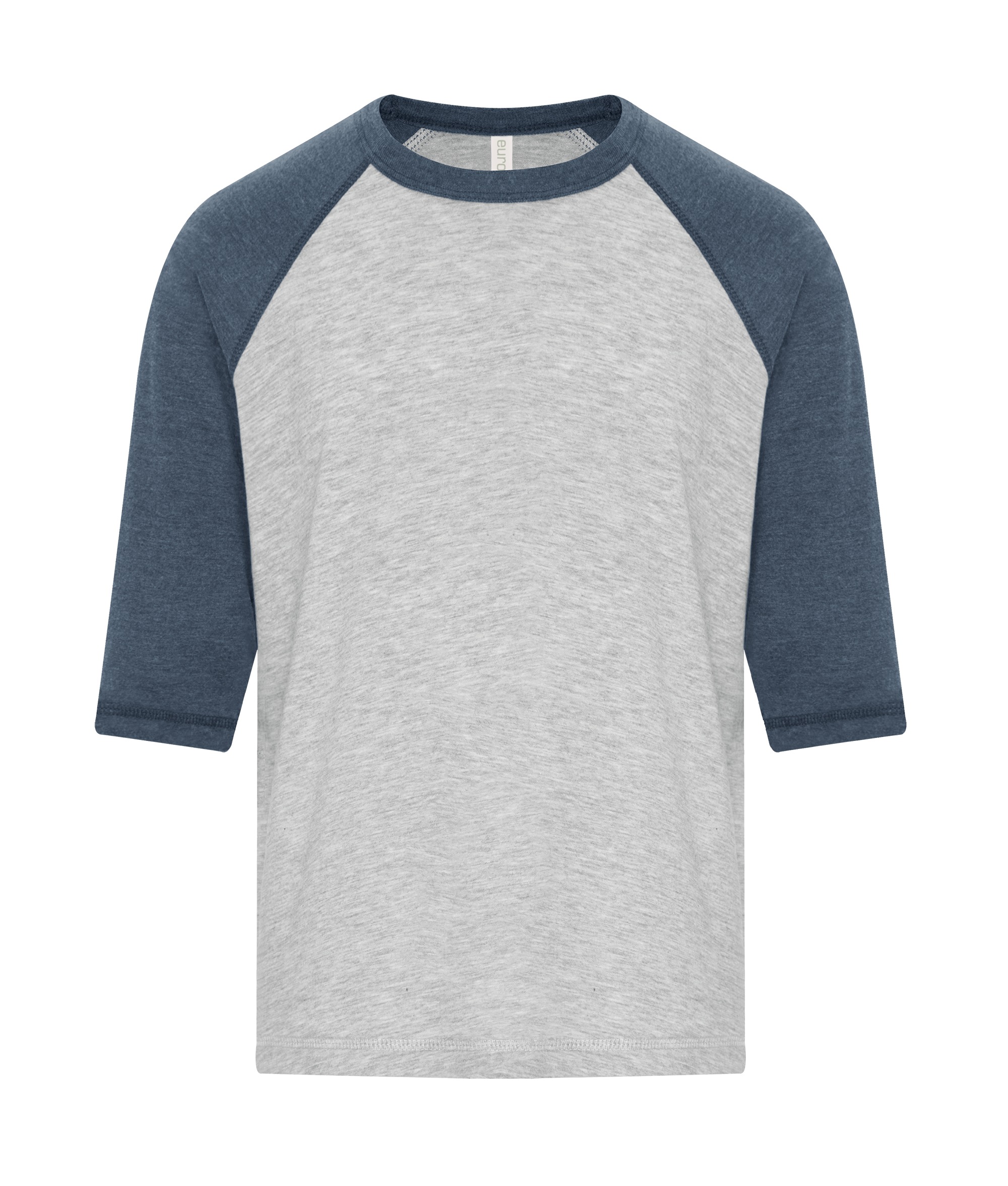 ATCᴹᶜ EuroSpunᴹᴰ ATC™ EUROSPUN® RING SPUN BASEBALL YOUTH TEE. ATC0822Y Athletic Grey*-Navy Heather**
