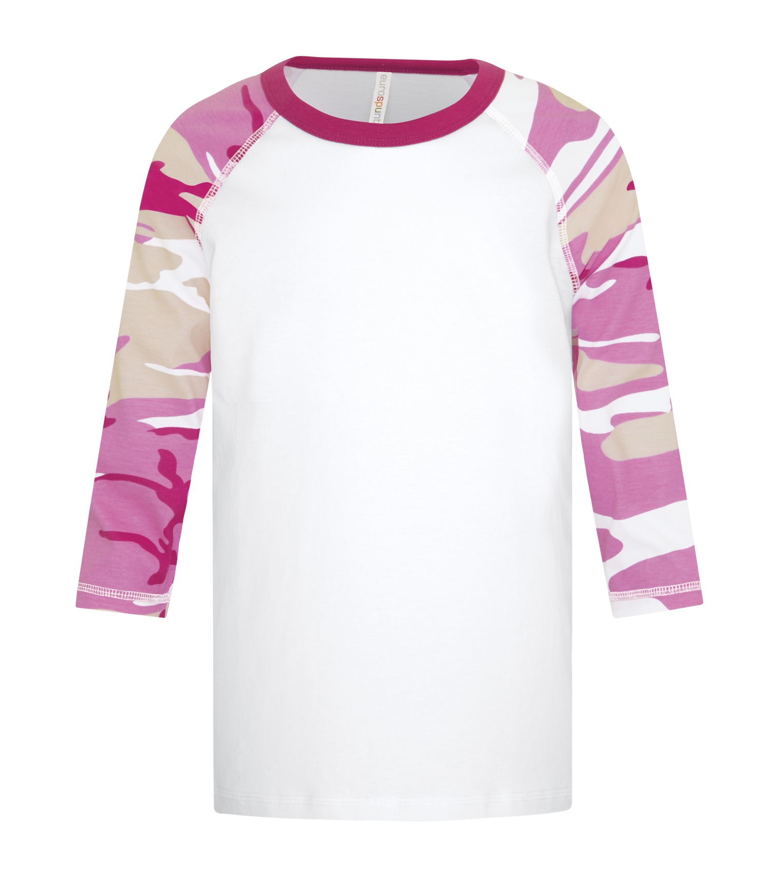 ATCᴹᶜ EuroSpunᴹᴰ ATC™ EUROSPUN® RING SPUN BASEBALL YOUTH TEE. ATC0822Y White-Pink Camo