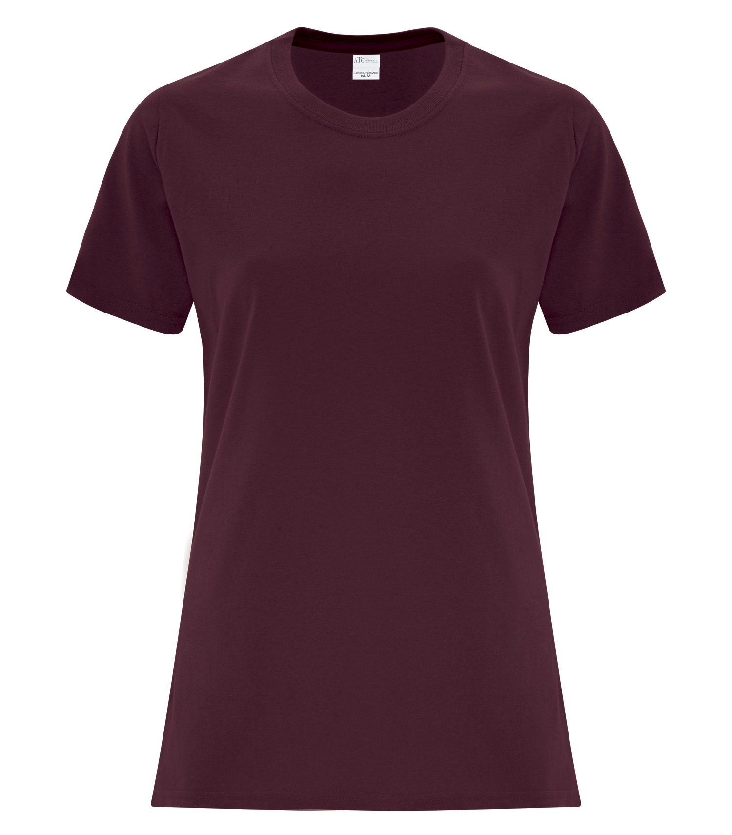 ATCᴹᶜ Everyday Collectionᴹᴰ ATC™ EVERYDAY COTTON LADIES' TEE. ATC1000L Maroon