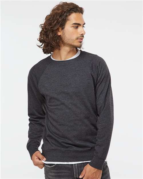 Independent Trading Co. Unisex Icon Lightweight Loopback Terry Crewneck Sweatshirt - SS1000C Charcoal Heather