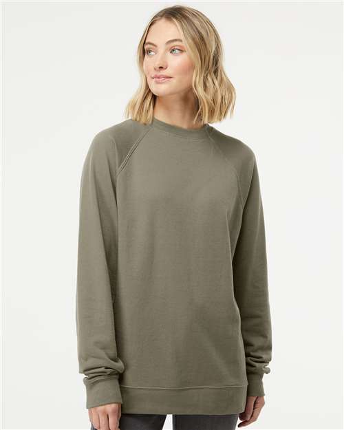 Independent Trading Co. Unisex Icon Lightweight Loopback Terry Crewneck Sweatshirt - SS1000C Olive