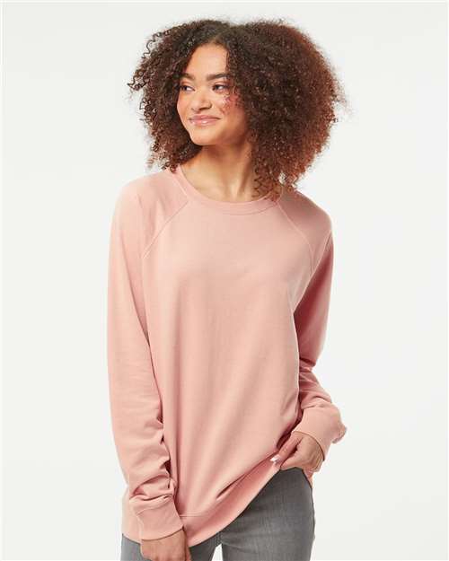 Independent Trading Co. Unisex Icon Lightweight Loopback Terry Crewneck Sweatshirt - SS1000C Rose