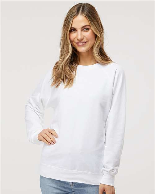 Independent Trading Co. Unisex Icon Lightweight Loopback Terry Crewneck Sweatshirt - SS1000C White