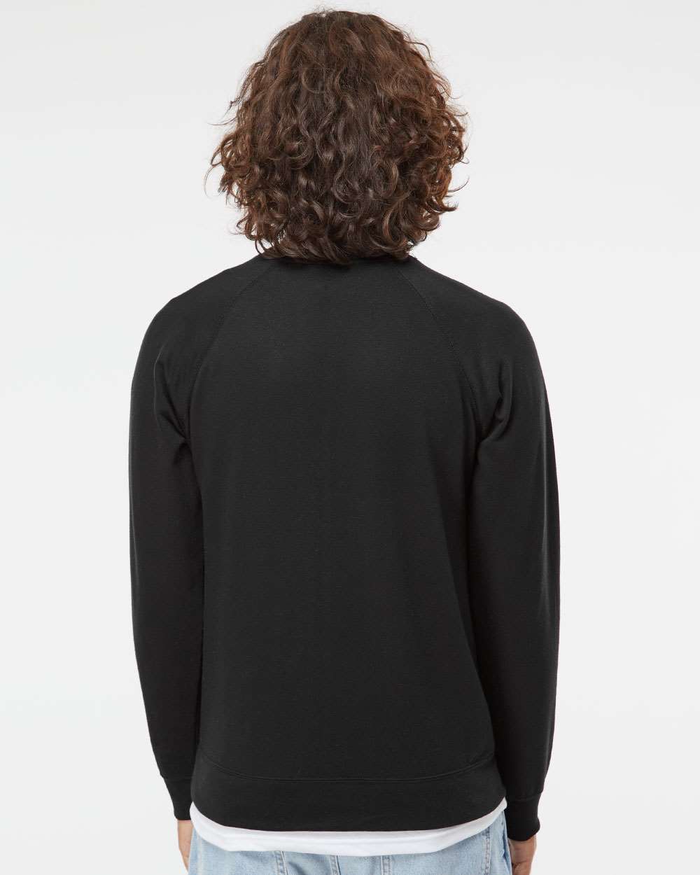Independent Trading Co. Unisex Icon Lightweight Loopback Terry Crewneck Sweatshirt - SS1000C Black