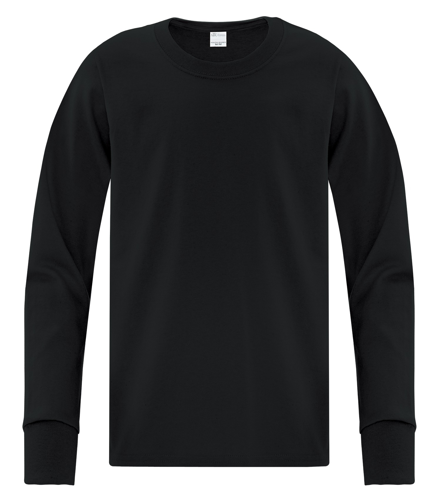 ATCᴹᶜ Everyday Collectionᴹᴰ ATC™ EVERYDAY COTTON LONG SLEEVE YOUTH TEE. ATC1015Y Black
