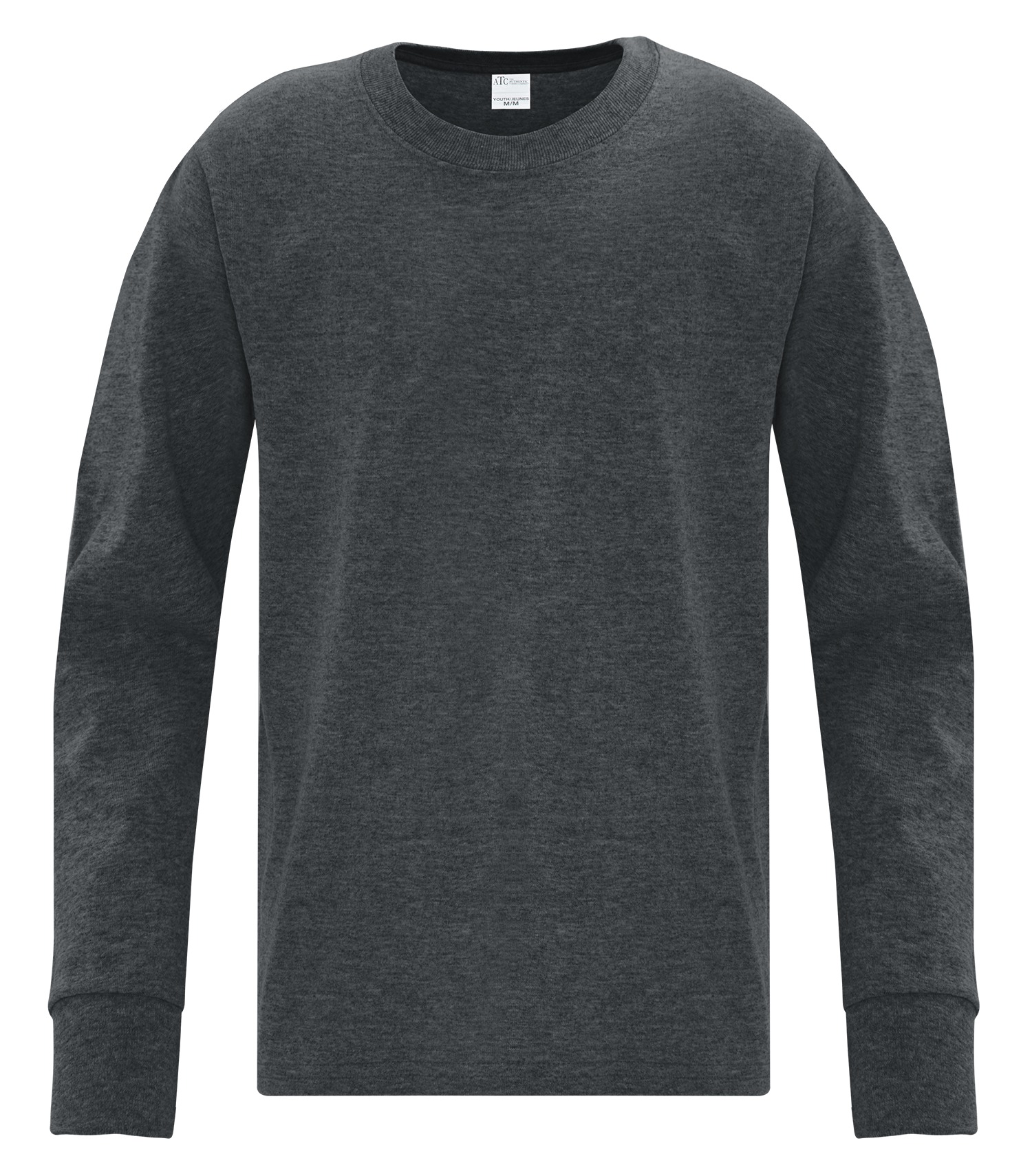 ATCᴹᶜ Everyday Collectionᴹᴰ ATC™ EVERYDAY COTTON LONG SLEEVE YOUTH TEE. ATC1015Y Dark Heather Grey**