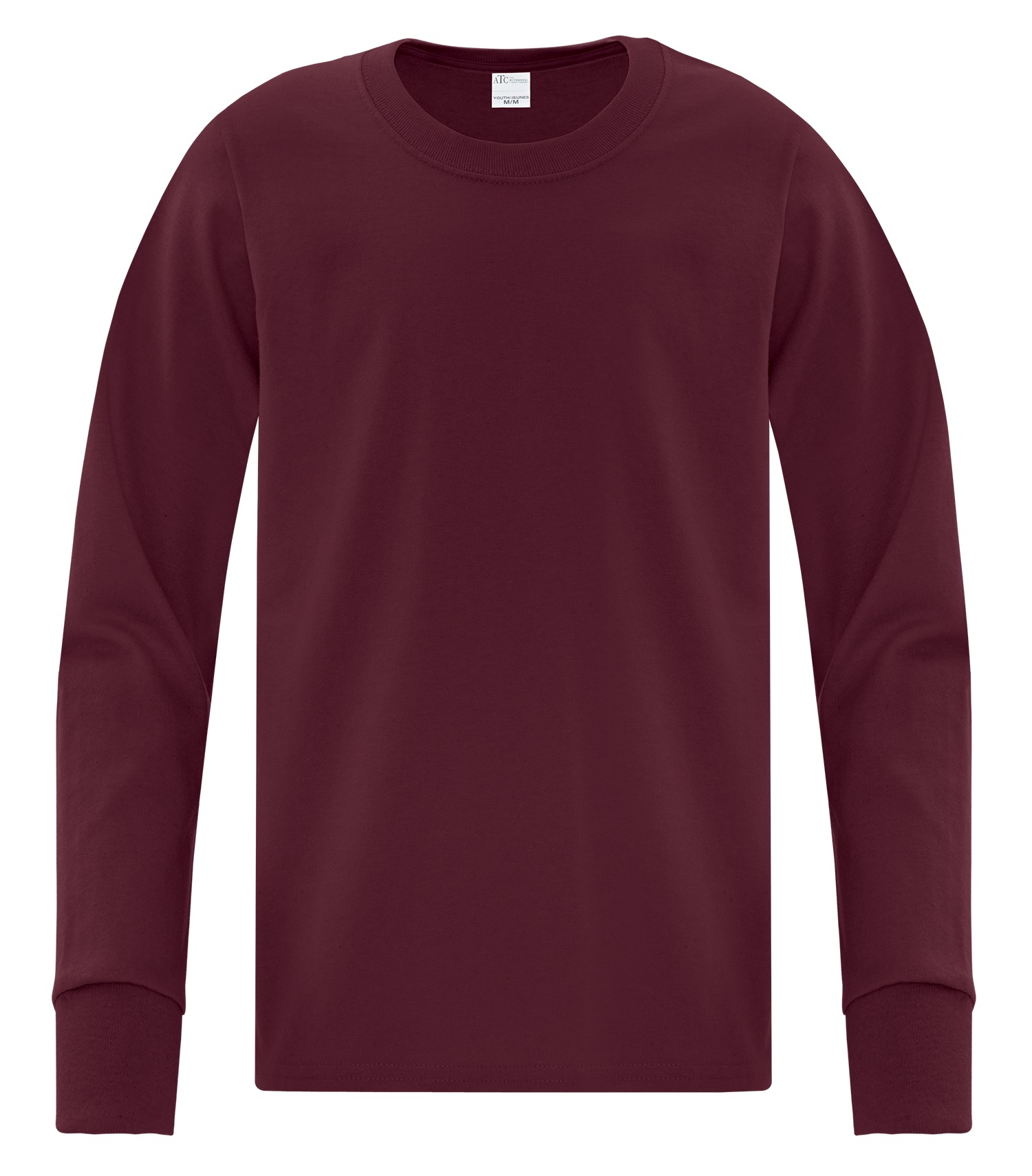 ATCᴹᶜ Everyday Collectionᴹᴰ ATC™ EVERYDAY COTTON LONG SLEEVE YOUTH TEE. ATC1015Y Maroon