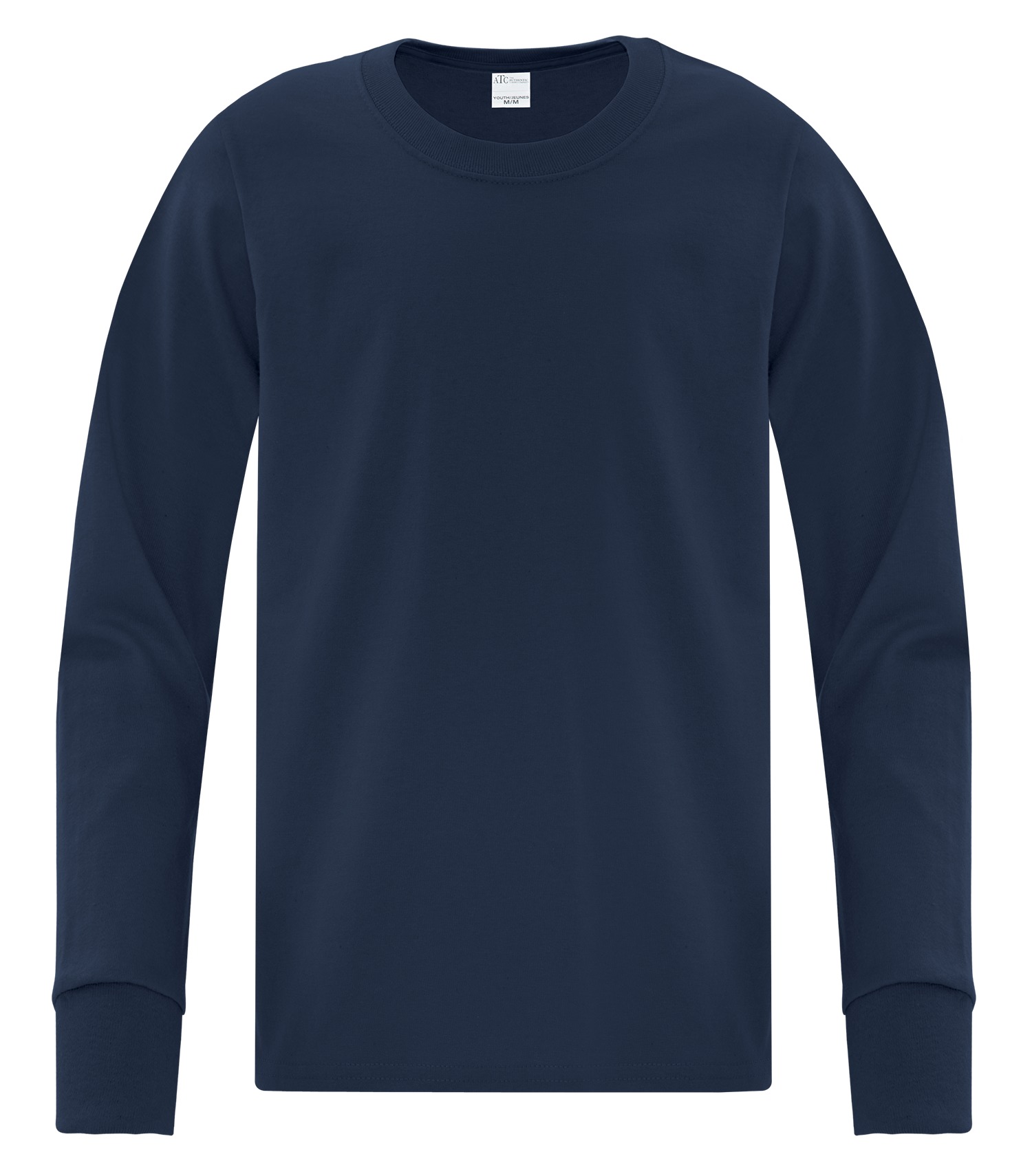 ATCᴹᶜ Everyday Collectionᴹᴰ ATC™ EVERYDAY COTTON LONG SLEEVE YOUTH TEE. ATC1015Y Navy