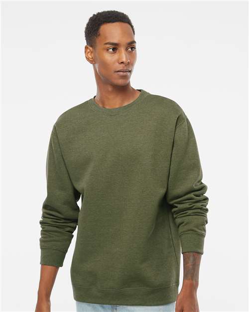 Independent Trading Co. Unisex Midweight Crewneck Sweatshirt - SS3000 Army Heather