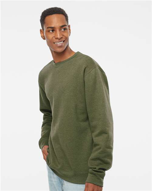 Independent Trading Co. Unisex Midweight Crewneck Sweatshirt - SS3000 Army Heather