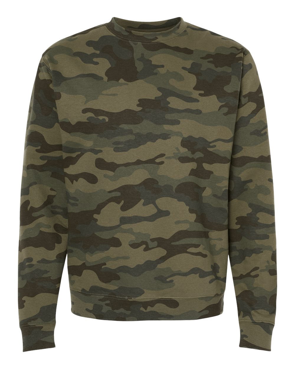 Independent Trading Co. Unisex Midweight Crewneck Sweatshirt - SS3000 Forest Camo