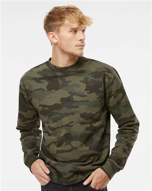Independent Trading Co. Unisex Midweight Crewneck Sweatshirt - SS3000 Forest Camo