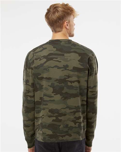 Independent Trading Co. Unisex Midweight Crewneck Sweatshirt - SS3000 Forest Camo