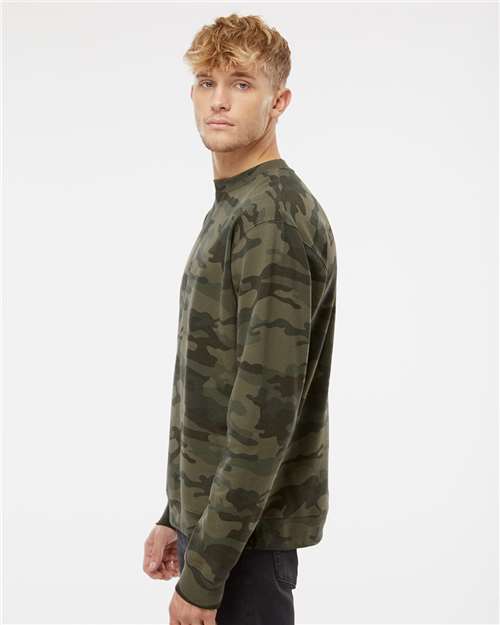 Independent Trading Co. Unisex Midweight Crewneck Sweatshirt - SS3000 Forest Camo