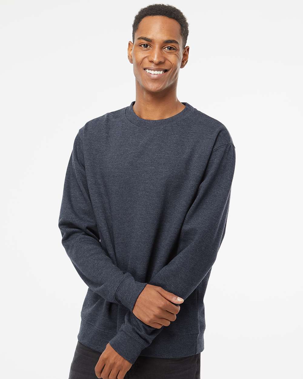 Independent Trading Co. Unisex Midweight Crewneck Sweatshirt - SS3000 Classic Navy Heather