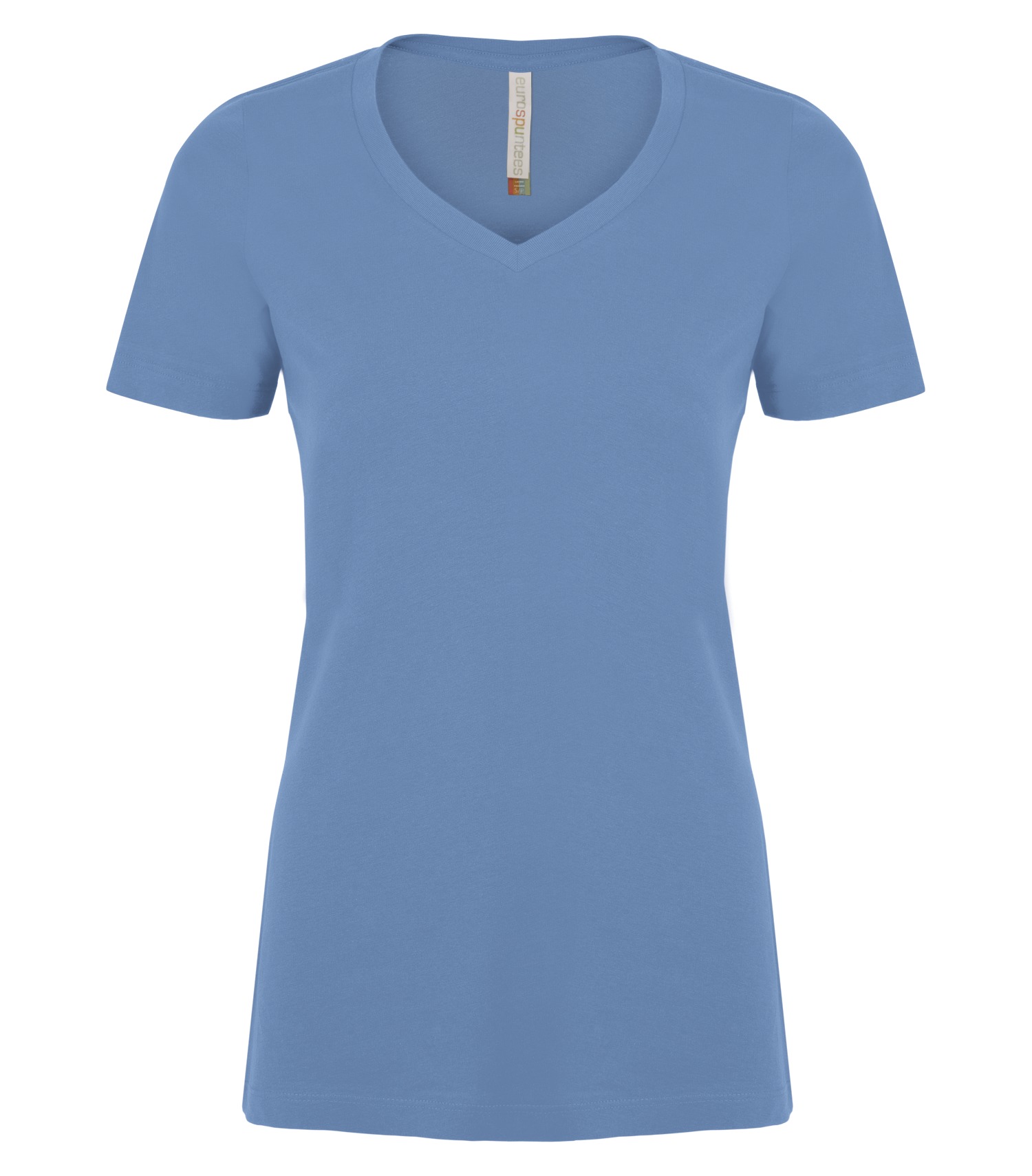 ATCᴹᶜ EuroSpunᴹᴰ ATC™ EUROSPUN® RING SPUN V-NECK LADIES' TEE. ATC8001L Carolina Blue