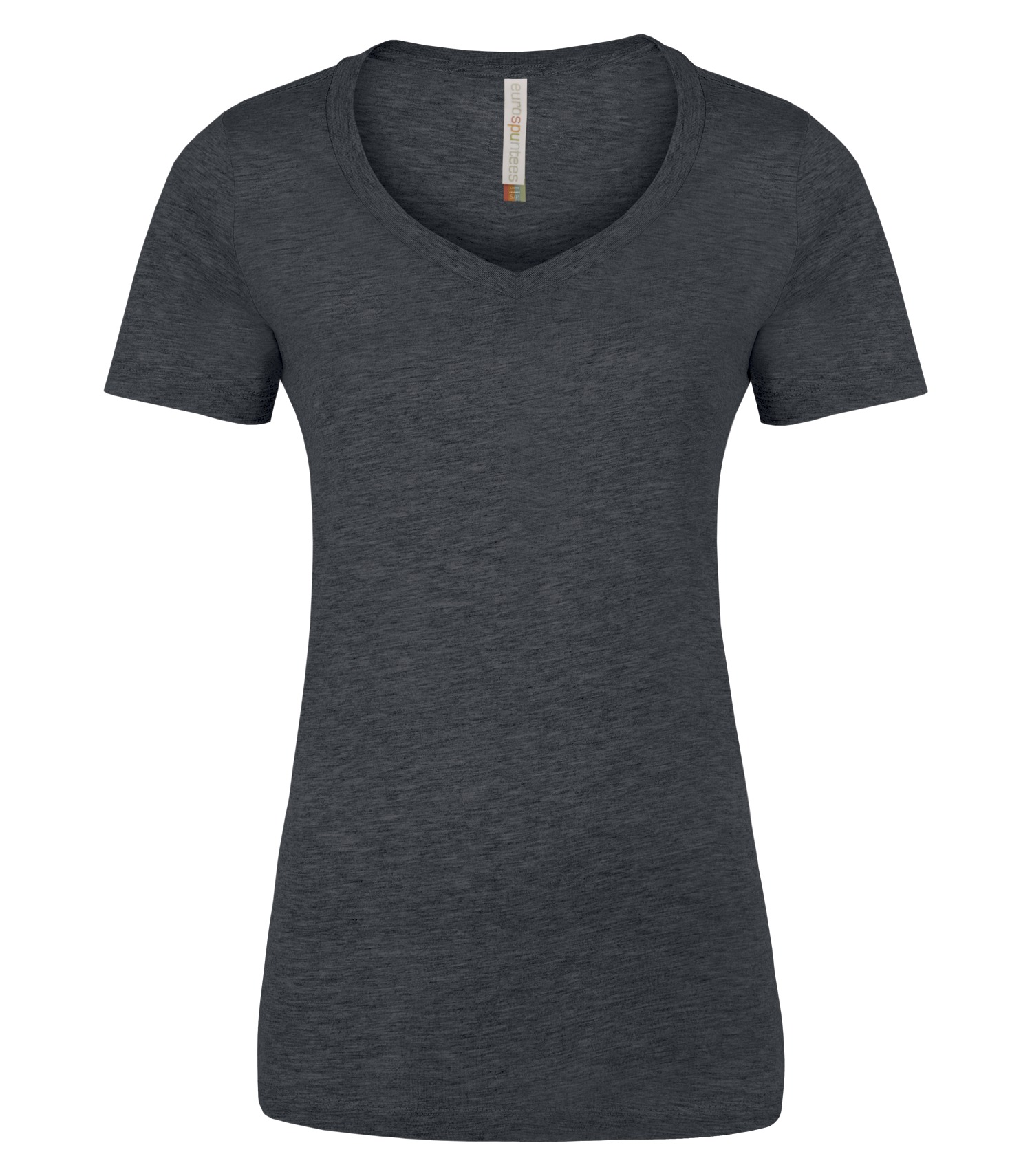ATCᴹᶜ EuroSpunᴹᴰ ATC™ EUROSPUN® RING SPUN V-NECK LADIES' TEE. ATC8001L Charcoal Heather***