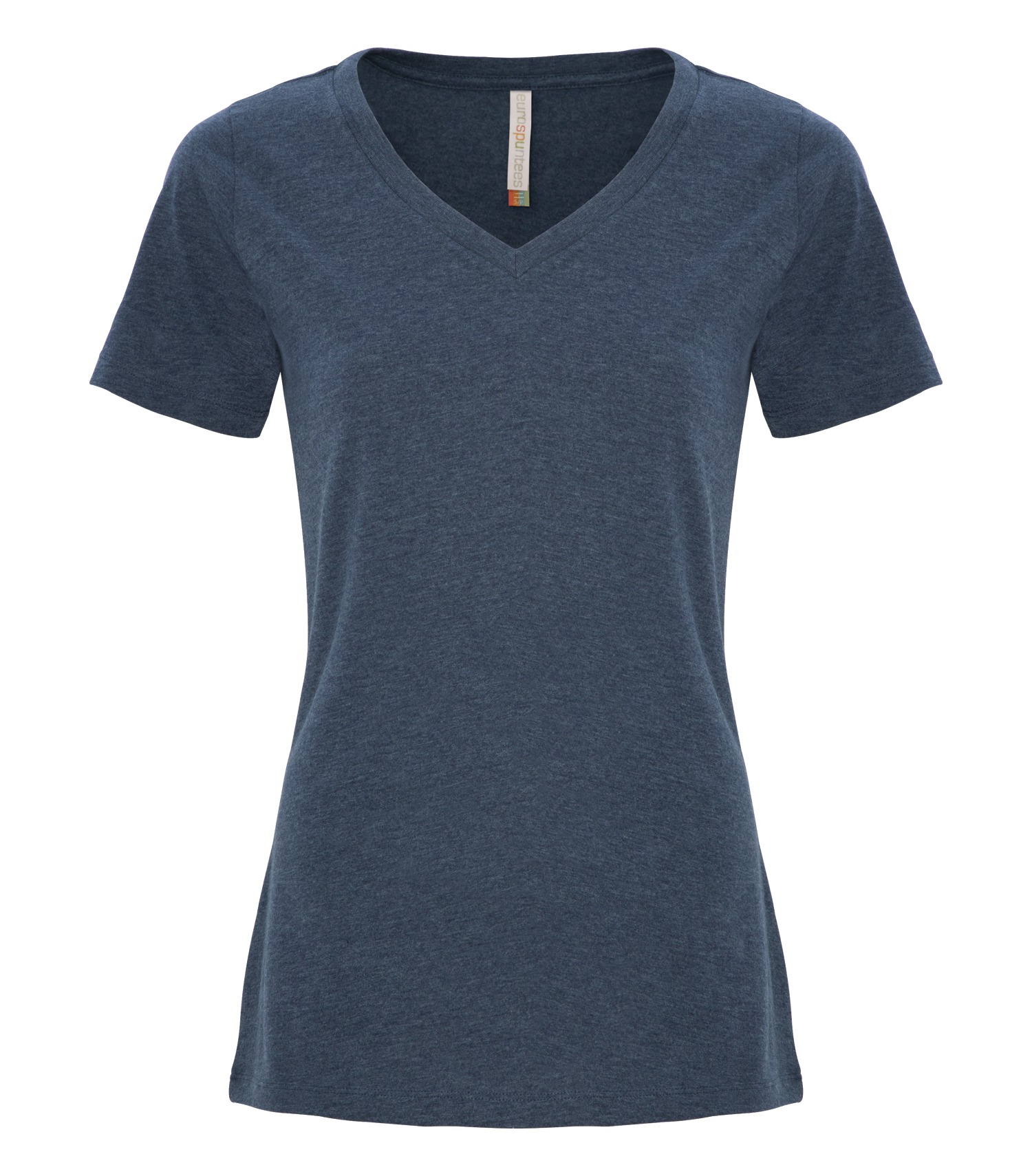 ATCᴹᶜ EuroSpunᴹᴰ ATC™ EUROSPUN® RING SPUN V-NECK LADIES' TEE. ATC8001L Navy Heather***