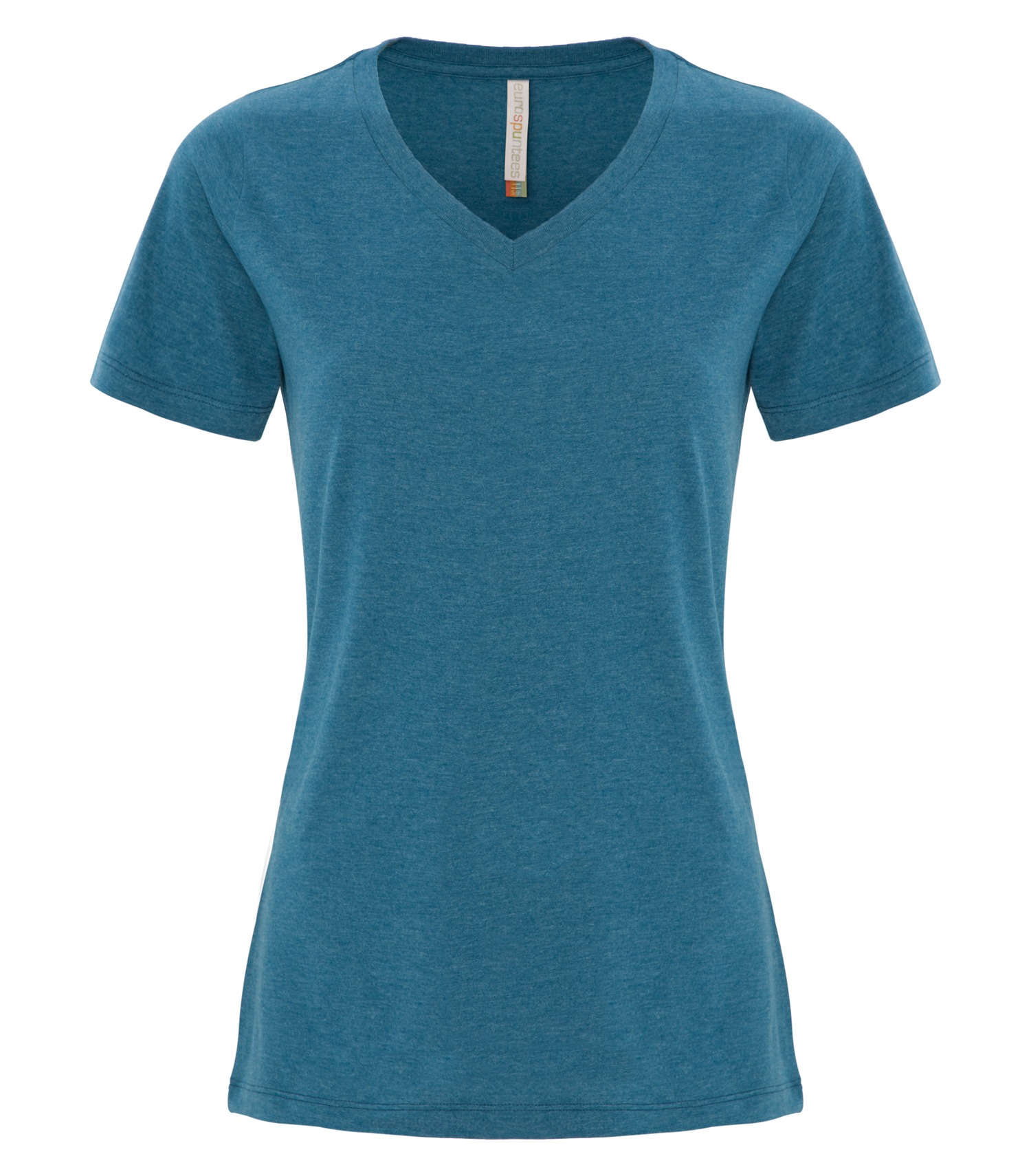 ATCᴹᶜ EuroSpunᴹᴰ ATC™ EUROSPUN® RING SPUN V-NECK LADIES' TEE. ATC8001L Teal Heather***