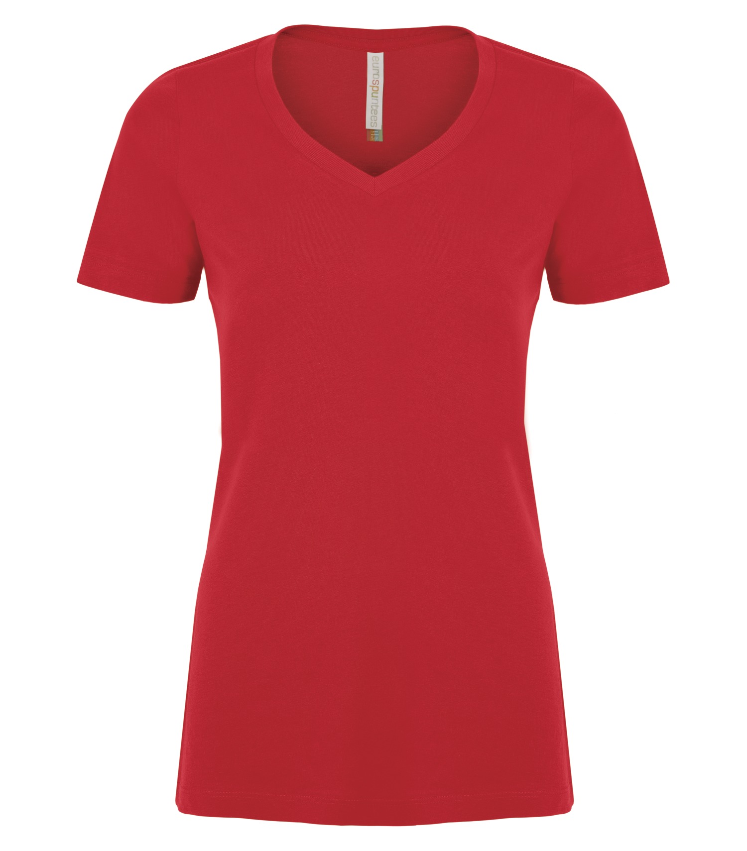 ATCᴹᶜ EuroSpunᴹᴰ ATC™ EUROSPUN® RING SPUN V-NECK LADIES' TEE. ATC8001L True Red