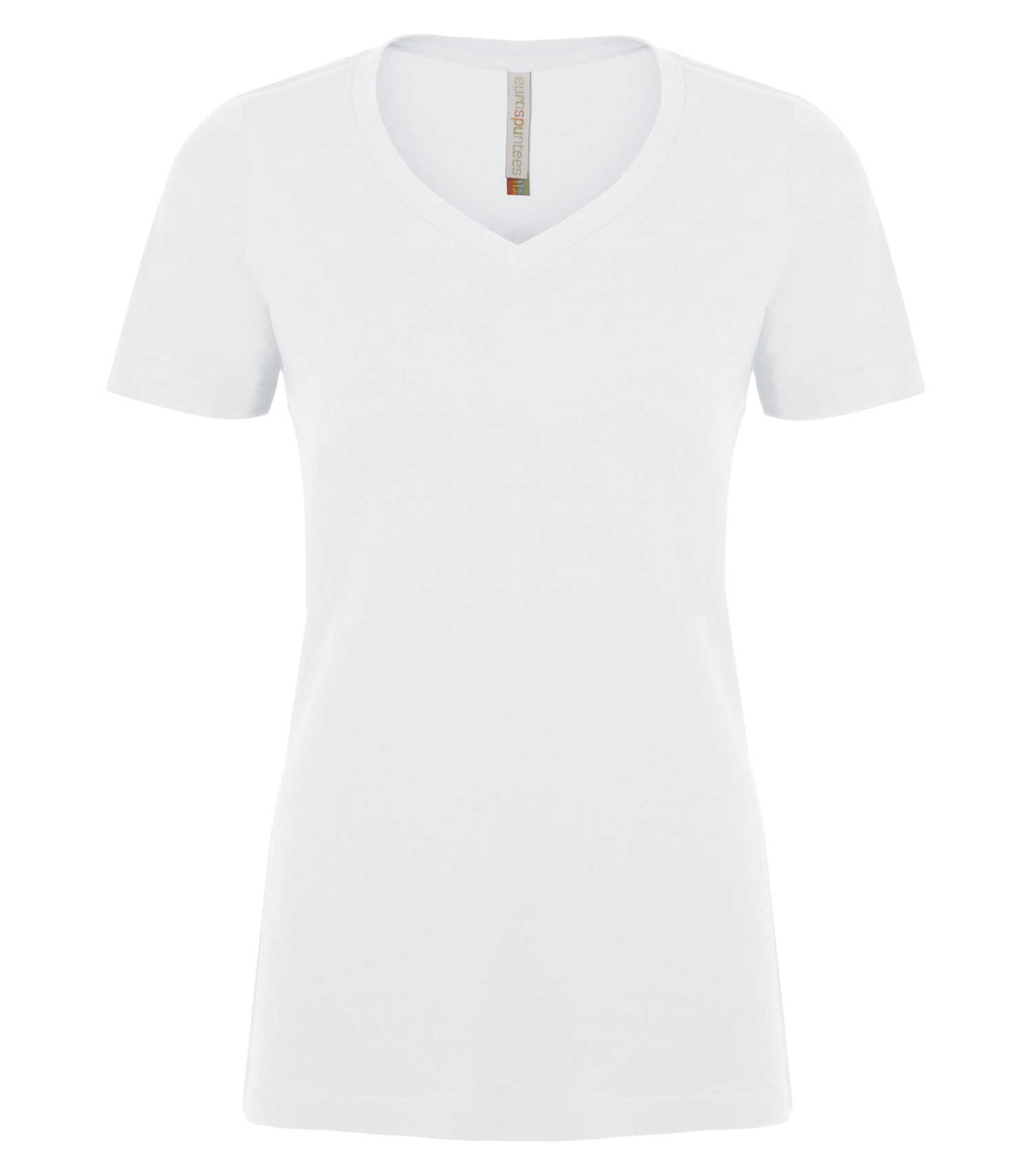 ATCᴹᶜ EuroSpunᴹᴰ ATC™ EUROSPUN® RING SPUN V-NECK LADIES' TEE. ATC8001L White
