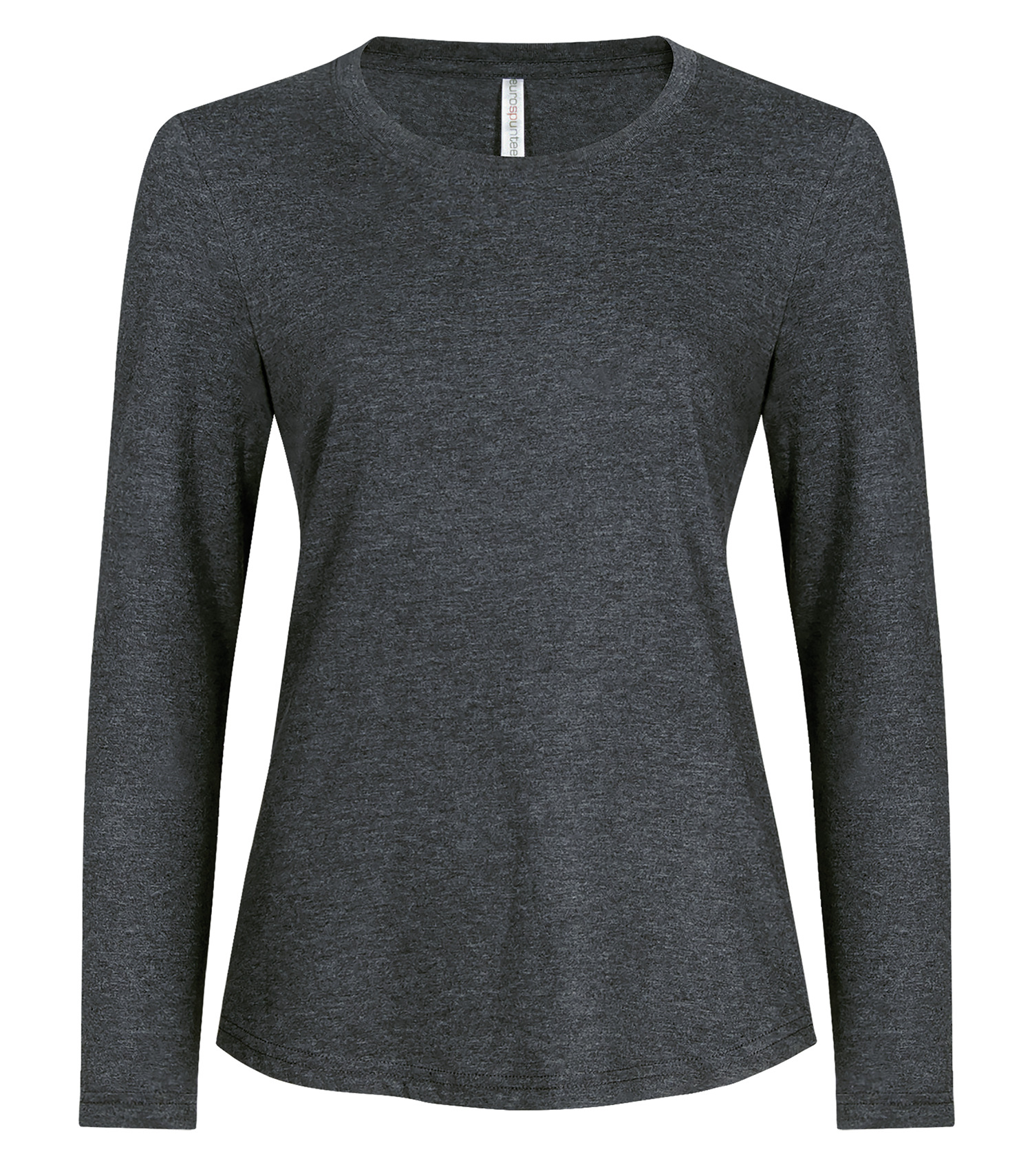 ATCᴹᶜ EuroSpunᴹᴰ ATC™ EUROSPUN® RING SPUN LONG SLEEVE LADIES' TEE. ATC8015L Charcoal Heather**