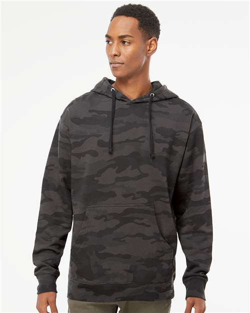 Independent Trading Co. Unisex Midweight Hooded Sweatshirt - SS4500 Black Camo
