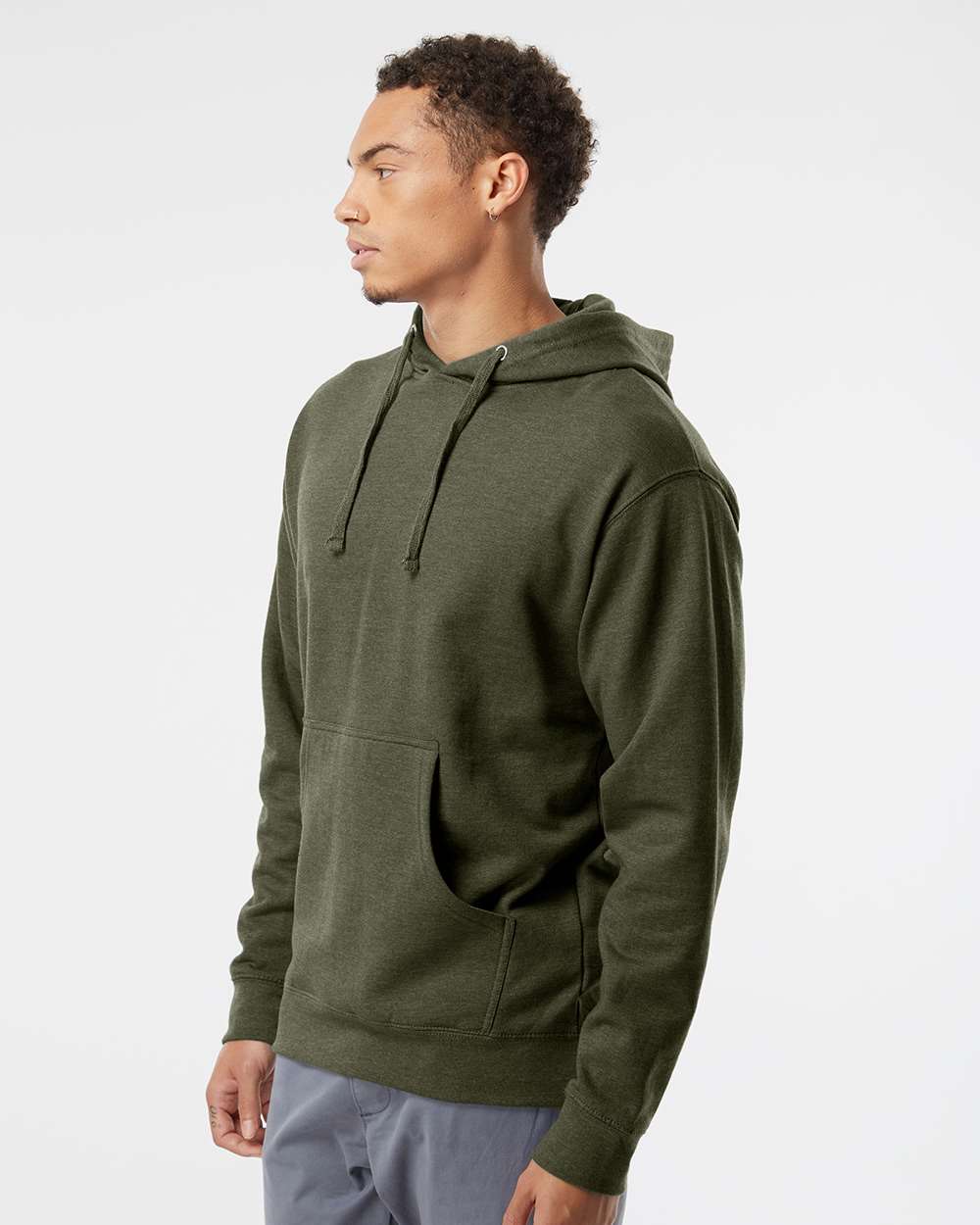 Independent Trading Co. Unisex Midweight Hooded Sweatshirt - SS4500 Army Heather