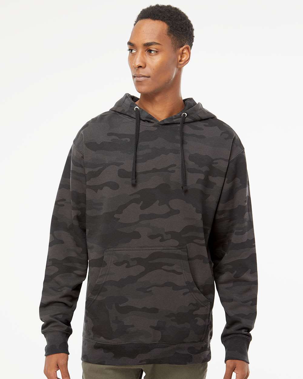 Independent Trading Co. Unisex Midweight Hooded Sweatshirt - SS4500 Black Camo