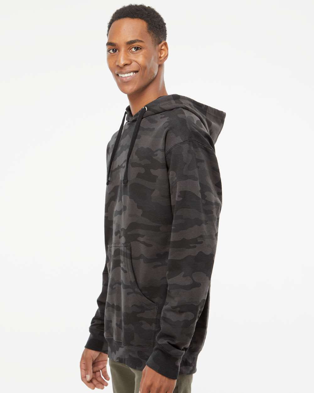 Independent Trading Co. Unisex Midweight Hooded Sweatshirt - SS4500 Black Camo