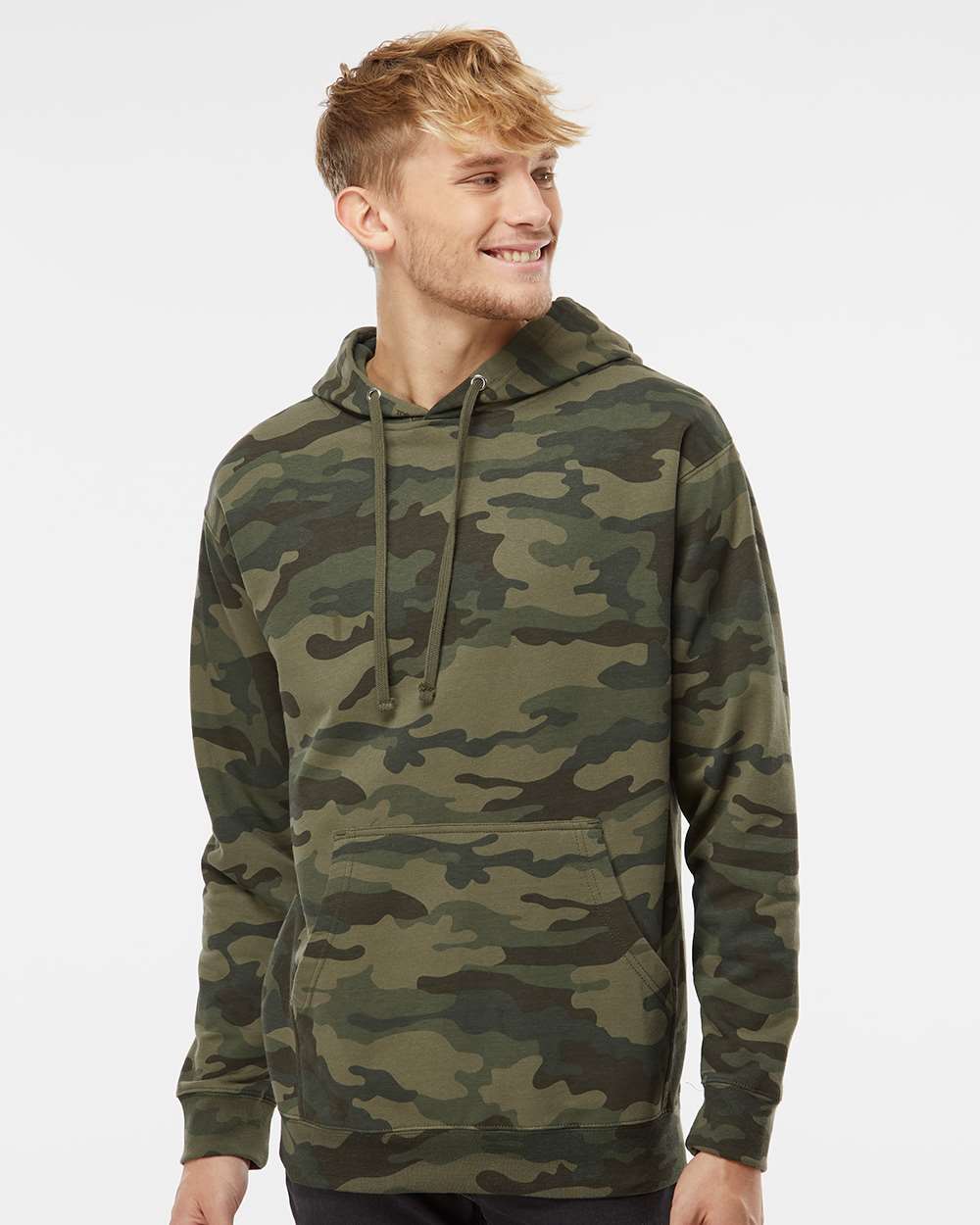 Independent Trading Co. Unisex Midweight Hooded Sweatshirt - SS4500 Forest Camo