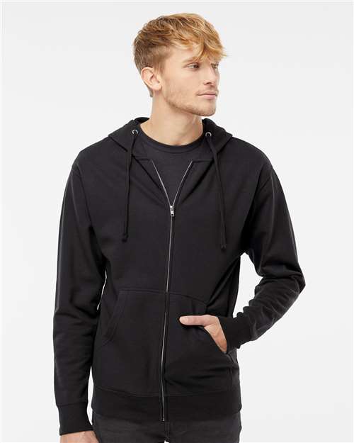 Independent Trading Co. Unisex Midweight Full-Zip Hooded Sweatshirt - SS4500Z Black