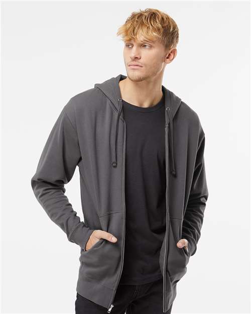 Independent Trading Co. Unisex Midweight Full-Zip Hooded Sweatshirt - SS4500Z Charcoal