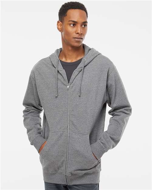 Independent Trading Co. Unisex Midweight Full-Zip Hooded Sweatshirt - SS4500Z Gunmetal Heather