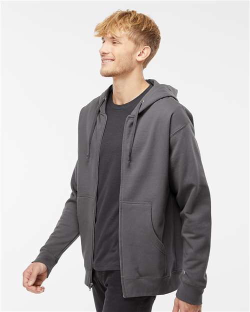 Independent Trading Co. Unisex Midweight Full-Zip Hooded Sweatshirt - SS4500Z Charcoal