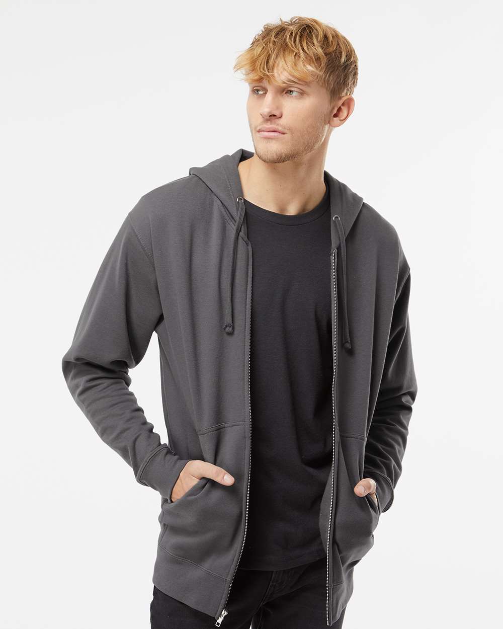 Independent Trading Co. Unisex Midweight Full-Zip Hooded Sweatshirt - SS4500Z Charcoal